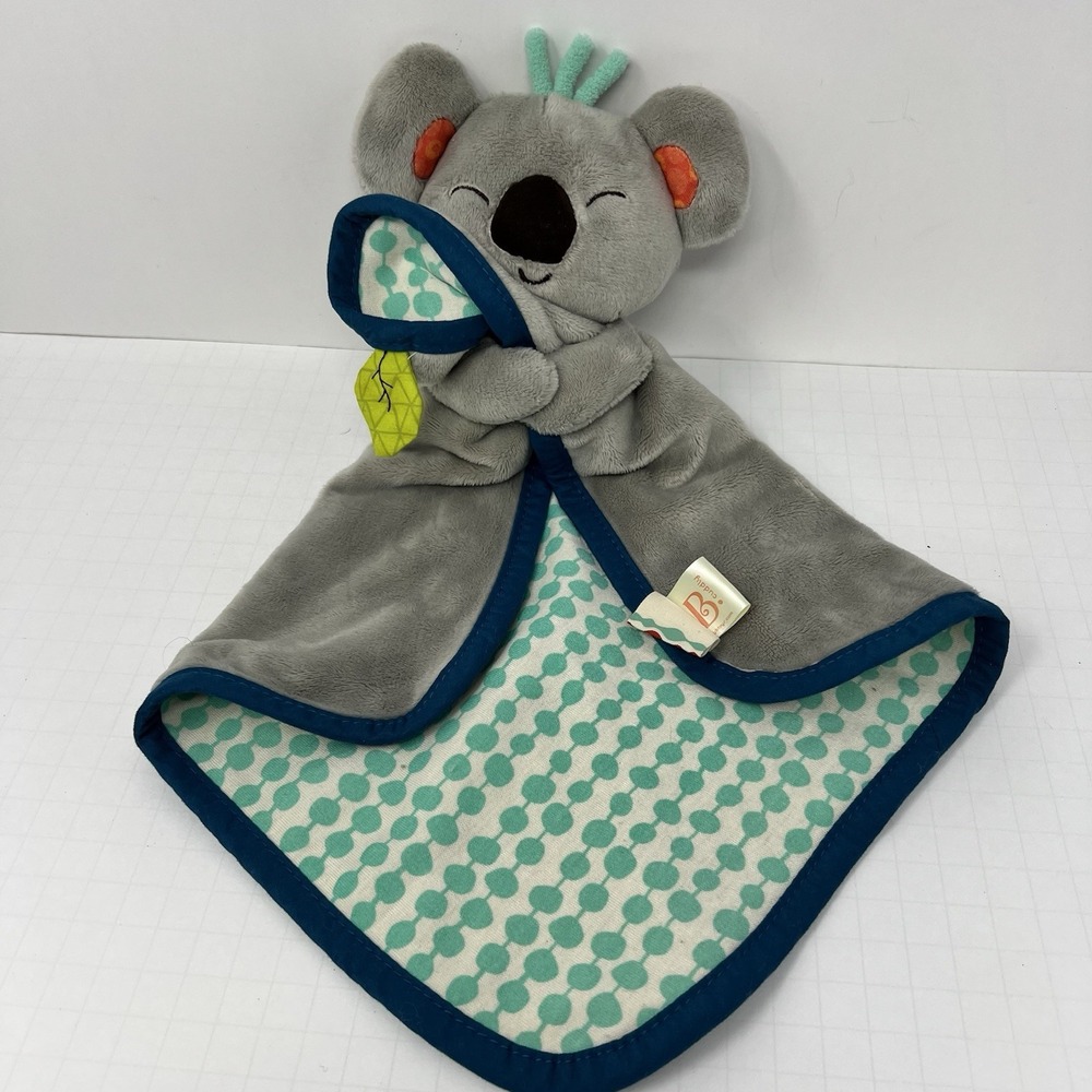 B Baby Koala Lovey Security Blanket OS Gray Crinkle Sensory Plush Infant Toy